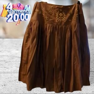 NWT westbound petites boho style A line full brown skirt size 6P 🎉hp